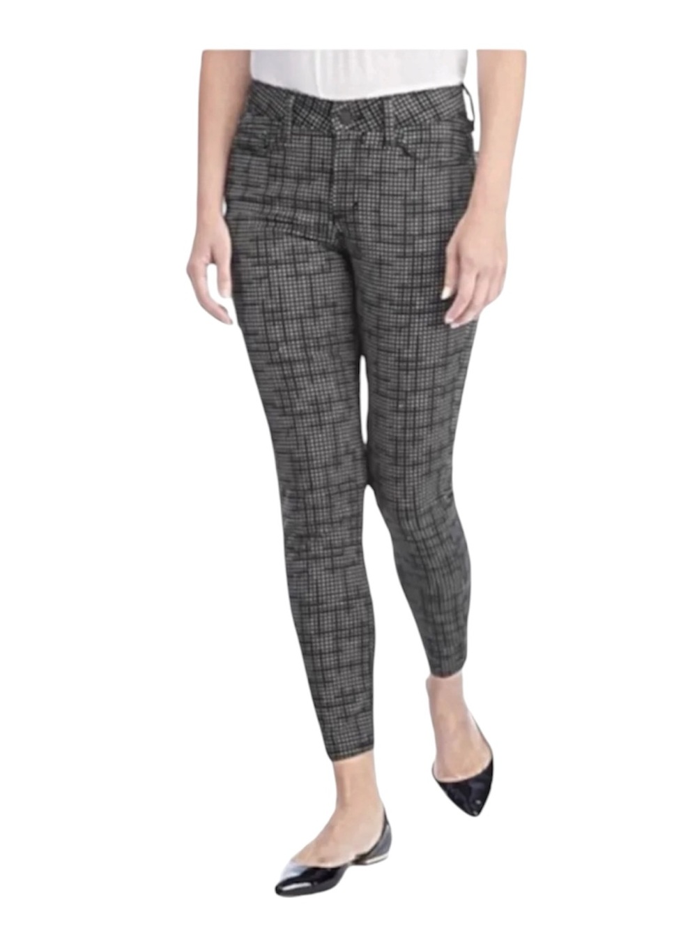NYDJ Clarissa Skinny Ankle Checkered Jeans Size 0